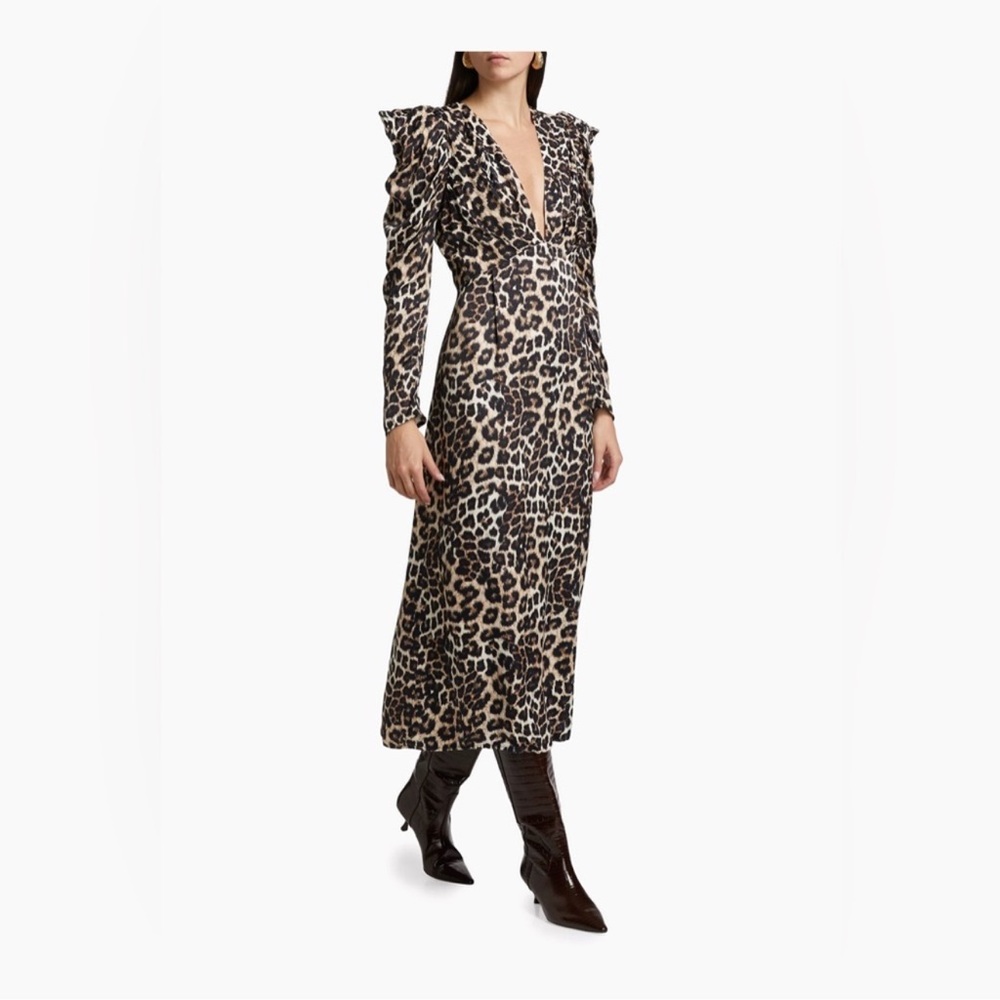 Leopard Print Long Sleeve Dress